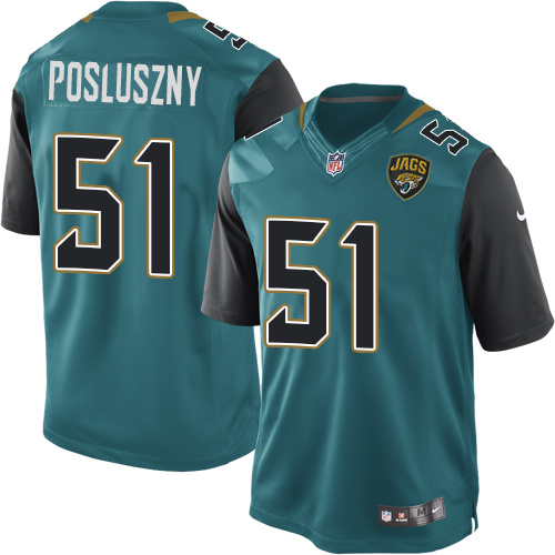 Men's Limited Paul Posluszny Nike Jersey Teal Green Home - #51 NFL Jacksonville Jaguars